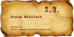 Kutas Nikolett névjegykártya