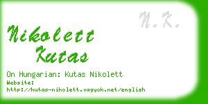 nikolett kutas business card